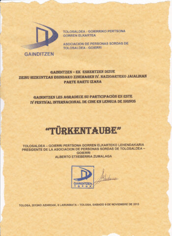 Türkentaube Urkunde Tolosa